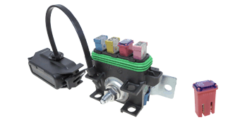 Power Distribution Module for 4 Mcase Slotted Fuses