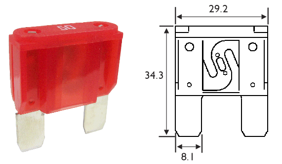 Maxi Blade Fuse Dimensions