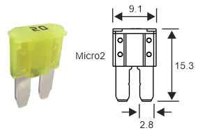Micro2 Blade Fuse Dimensions