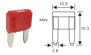 Mini Blade Fuse Dimensions