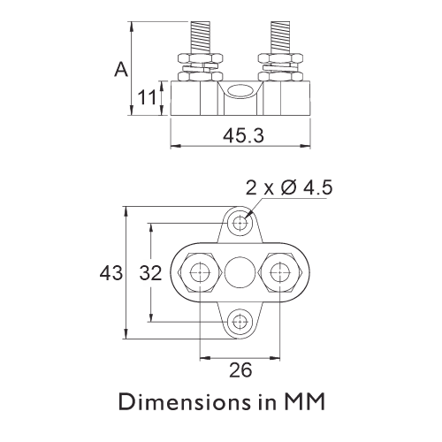 Prolec JBDM6 Junction Block Dimensions