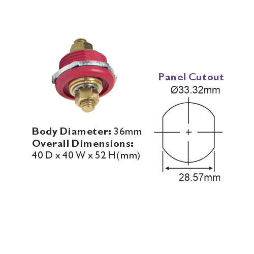 Littelfuse 46211 Battery Feeder Stud Dimensions