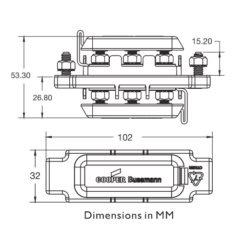 Bussmann GB3001 Junction Block Dimensions Part 1