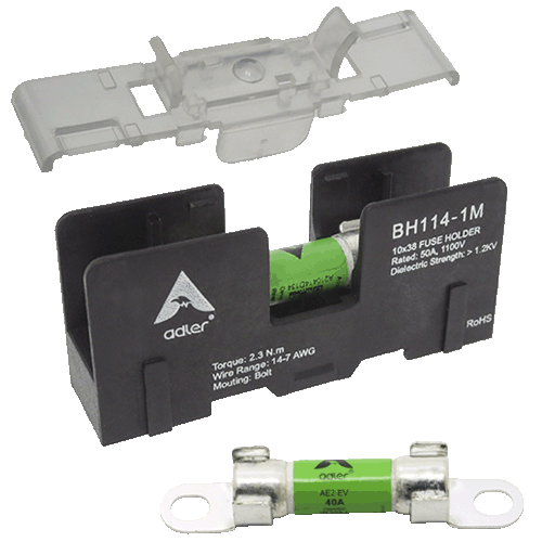 Adler BH114-1M Fuse Block for 10x38mm bolt down fuses