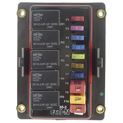 Bussmann 15305-2 PDU for Fuses, Breakers & 5 Relays (Dual Bus)