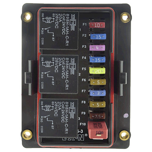 Bussmann 15305-3 PDU for Fuses, Breakers, 3 Relays (Dual Bus)