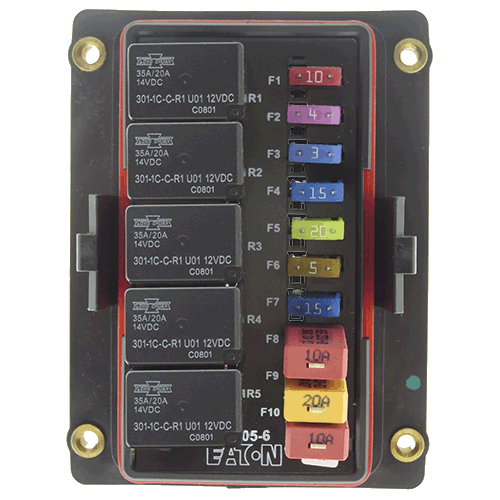 Bussmann 15305-6 PDU for Fuses, Breakers & 5 Relays (Relay Bus)