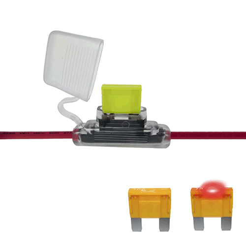 Inline Fuse Holder for Indicating MAX/MAXI Fuses