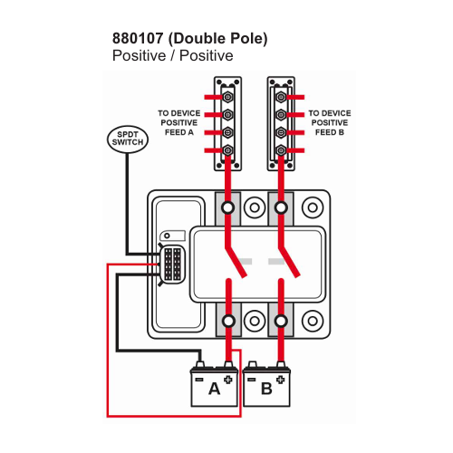Littelfuse 880107 Wiring Diagram: Switch 2 Positive Circuits