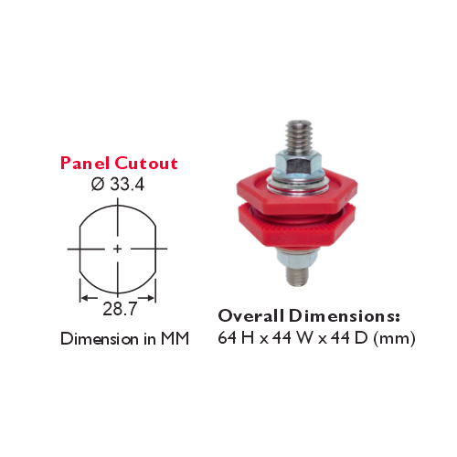 GEP Heavy Duty Battery Feeder Stud Dimensions