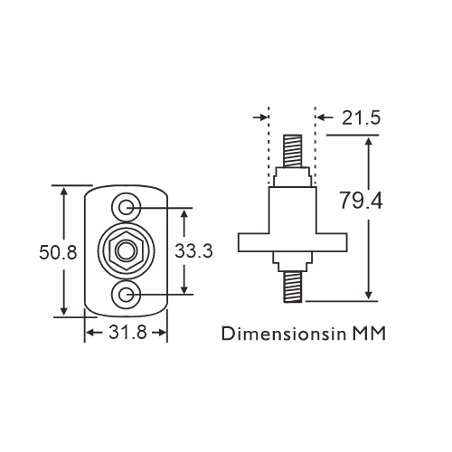 Bussmann C2201 & C2202 Junction Block Dimensions
