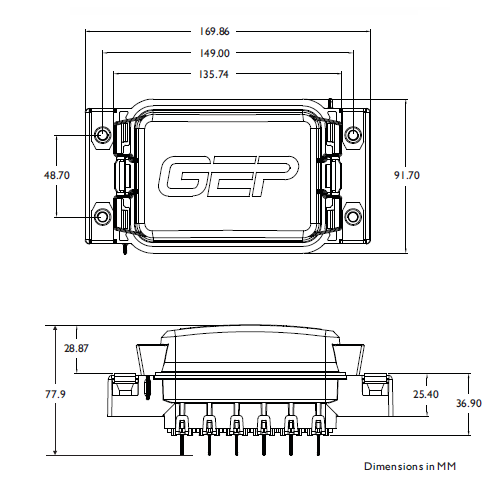 GEP PDM-U3FC1 Dimensions