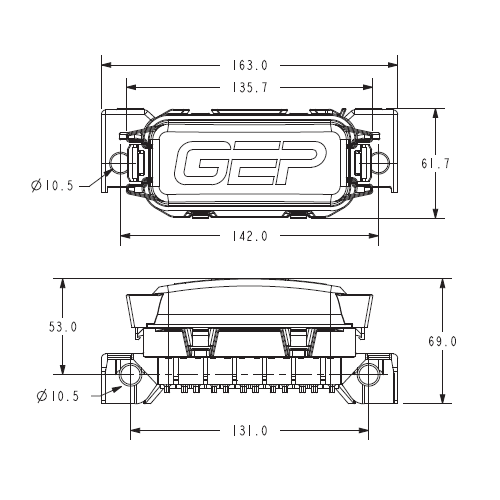 GEP PDM-R3BC1 Module dimensions