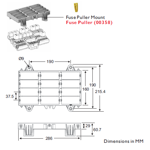 MTA 01682 12 Module Tall Frame Dimensions