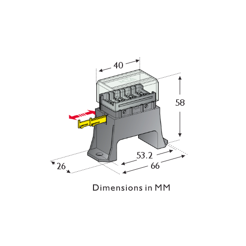 MTA 00540 Fuse Block Dimensions