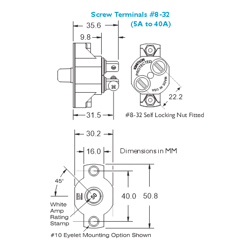 Mechanical Products 1800 Circuit Breaker Dimensions