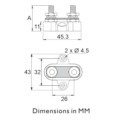 Prolec JBDBM6 Junction Block Dimensions