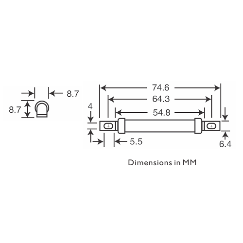 Bussmann CT Fuse Dimensions