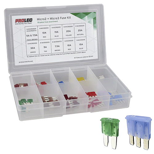 Micro2 & Micro3 Fuse Kit Assortment 55 pieces