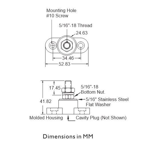 Prolec JB51618 Junction Block Dimensions
