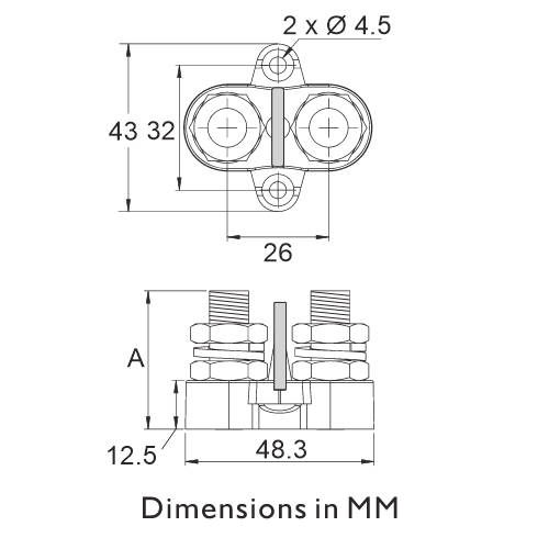 Prolec JBDPM810 Junction Block Dimensions