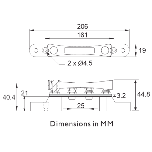 Prolec BB6M6 Bus Bar Dimensions