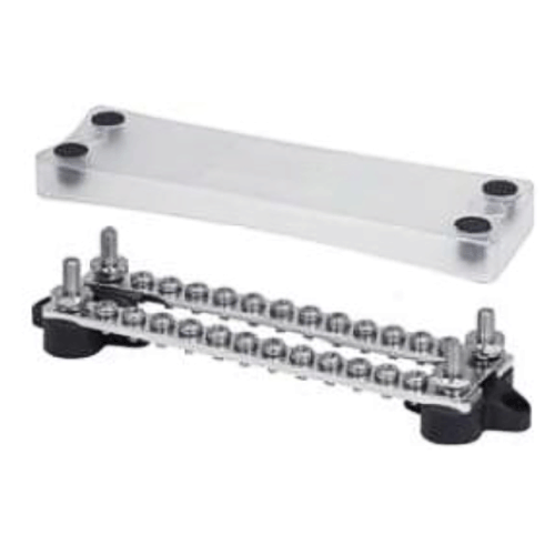 Prolec BBD12M4 Bus Bar with Double Row 12 x M4 screws & cover