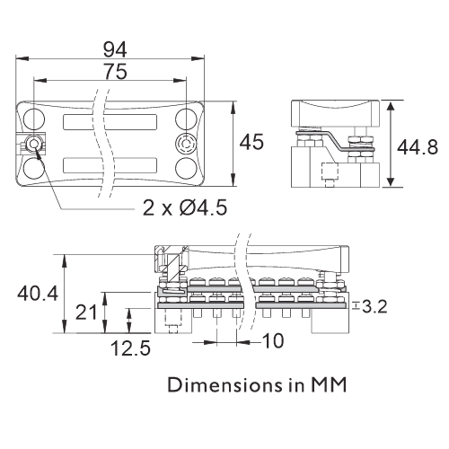 Prolec BBD6M4S Bus Bar Dimensions