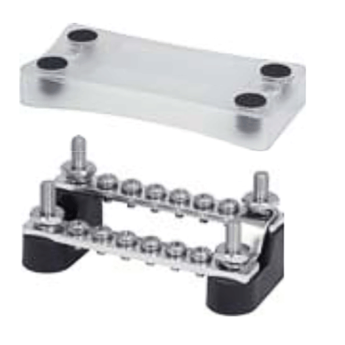 Prolec BBD6M4S Bus Bar with 2 Rows Stepped 6 x M4 screws & cover